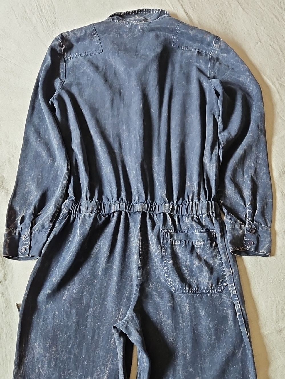 Young Fabulous & Broke Long Sleeve Jumpsuit Midnight Acid Wash Size Medium - Picture 14 of 16